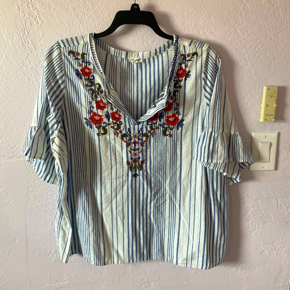 Westport Striped Floral Blouse